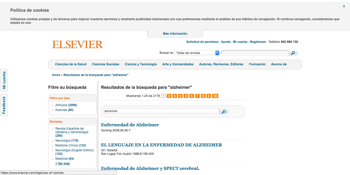 Cache grafica http://www.elsevier.es/es-buscar?txtBuscador=alzheimer&cmbBuscador=all  
