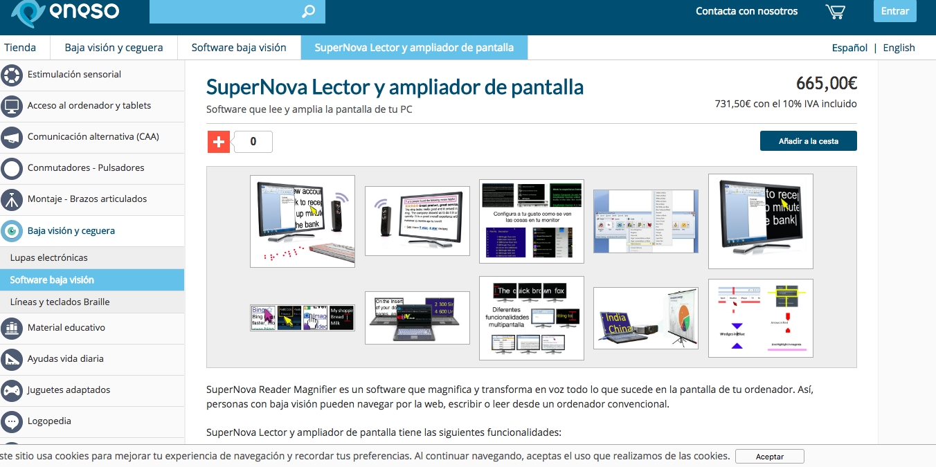 Cache grafica http://www.eneso.es/producto/supernova-lector-ampliador-pantalla  